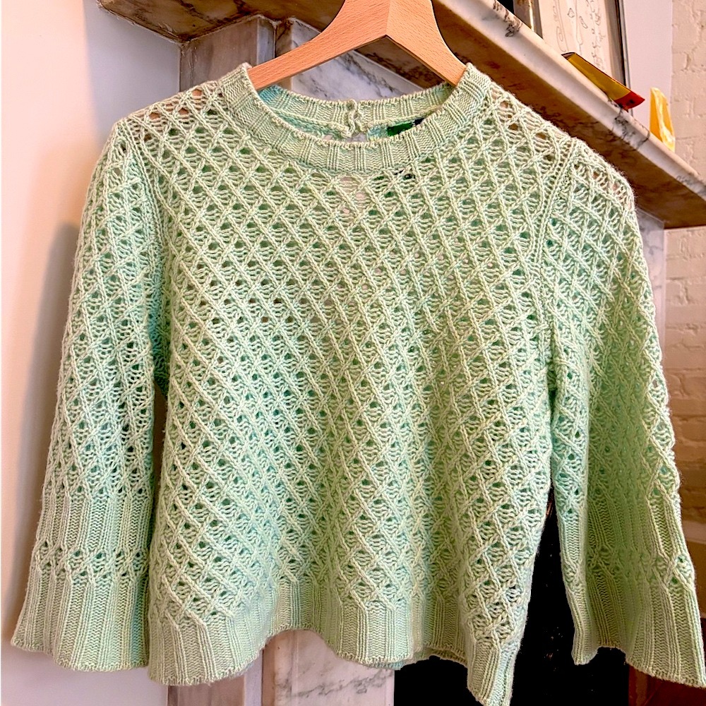 100% Cashmere -Cashmere Mint Green Women's 100% Cashmere Sweater, Fits xs-s